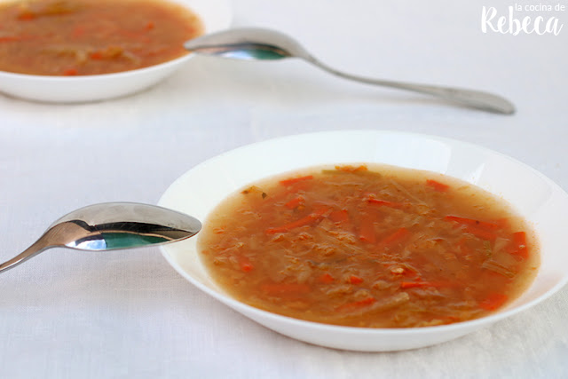 Sopa de verduras en juliana