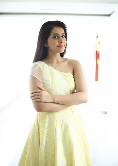 Raashi Khanna in Western Outfit Yellow Dress