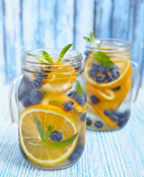 Blueberry and Orange Detox Water