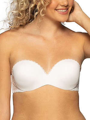 white strapless bras