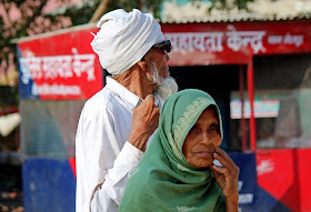 Husband and wife in ethnic clothes