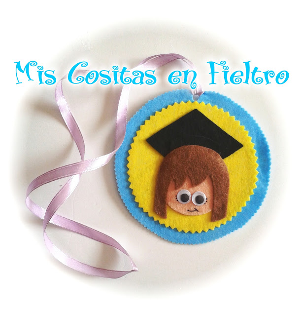 medalla, graduación, graduado, fin de curso, detalle, curso, fieltro