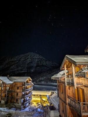 Night time view from Montgenevre Apartments
