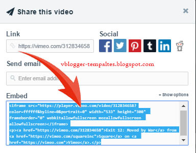 How to Embed VIMEO videos in Blogger?