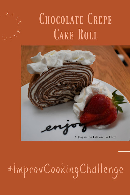 Chocolate Crepe Cake Roll pin