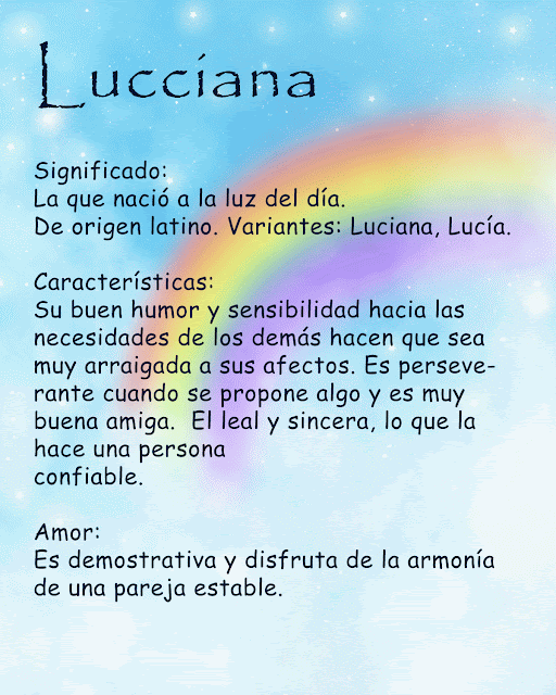 Significado de LUCIANA LUCIA LUCCIANA