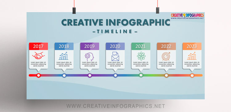 Horizontal timeline infographic template