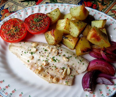 Sheet Pan Roasted Sea Bass Dinner for Two