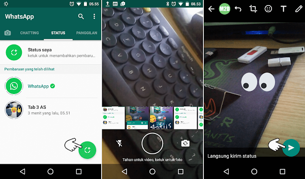 Kirim status WhatsApp 