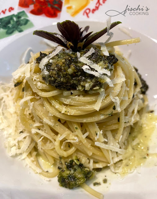 fischiscooking, spaghetti al pesto genovese, basilikumpesto