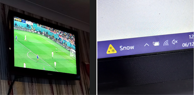 Football and a snow warning