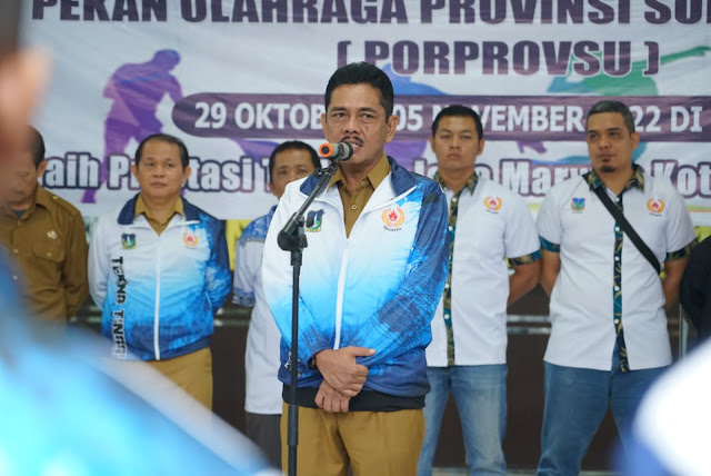 PJ Walikota Lepas Atlet Kota Tebingtinggi untuk Mengikuti  Porprovsu XI Tahun 2022
