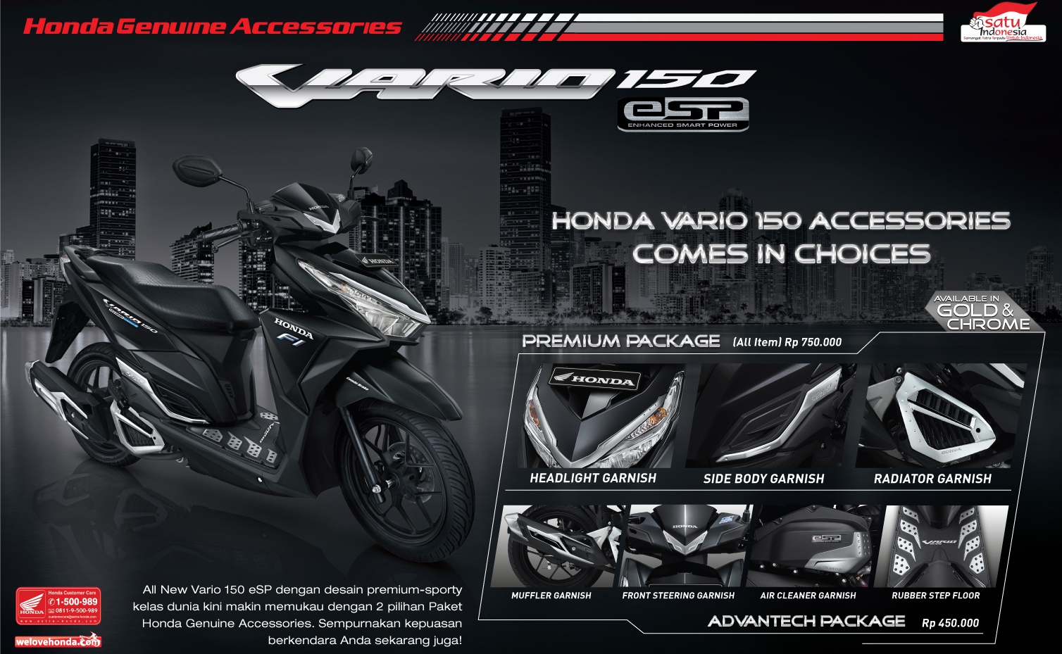 Vario 150 Exclusive Chrome Gold Motor Modis Tanpa Modifikasi