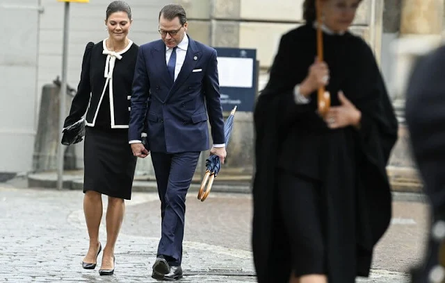 Queen Silvia, Prince Daniel, Prince Carl Philip and Princess Sofia. Crown Princess Victoria wore a Marzia bow neck jacket by Milly