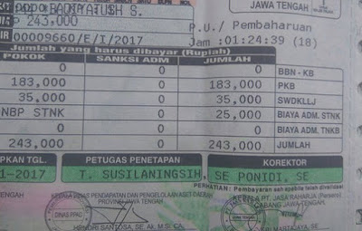 Denda Terlambat  Bayar Pajak Motor 