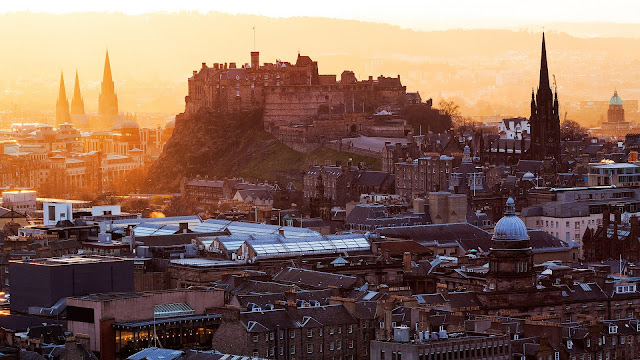 Edinburgh Castle Scotland United Kingdom city houses buildings dawn HD Wallpaper