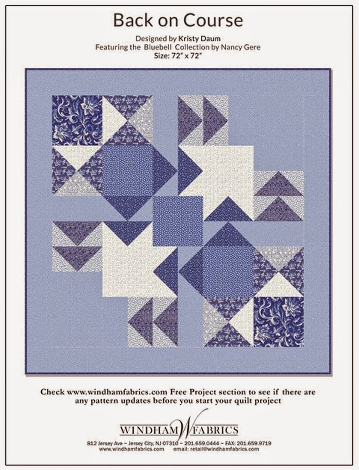 BACK ON COURSE Quilt Pattern // Kristy Daum for Windham Fabrics