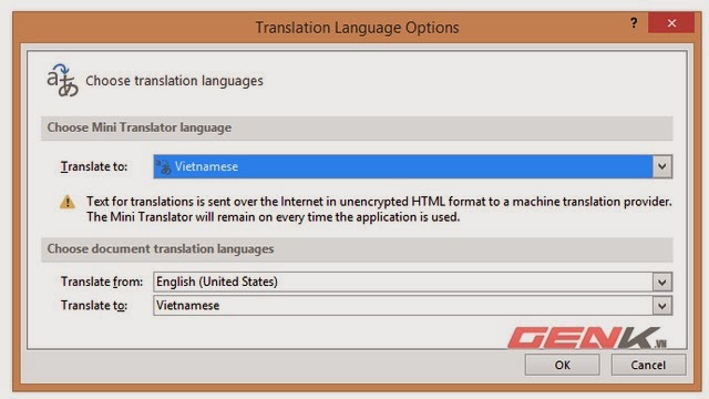 Hướng dẫn bật tính năng dịch nhanh văn bản trong Microsoft Word 2013