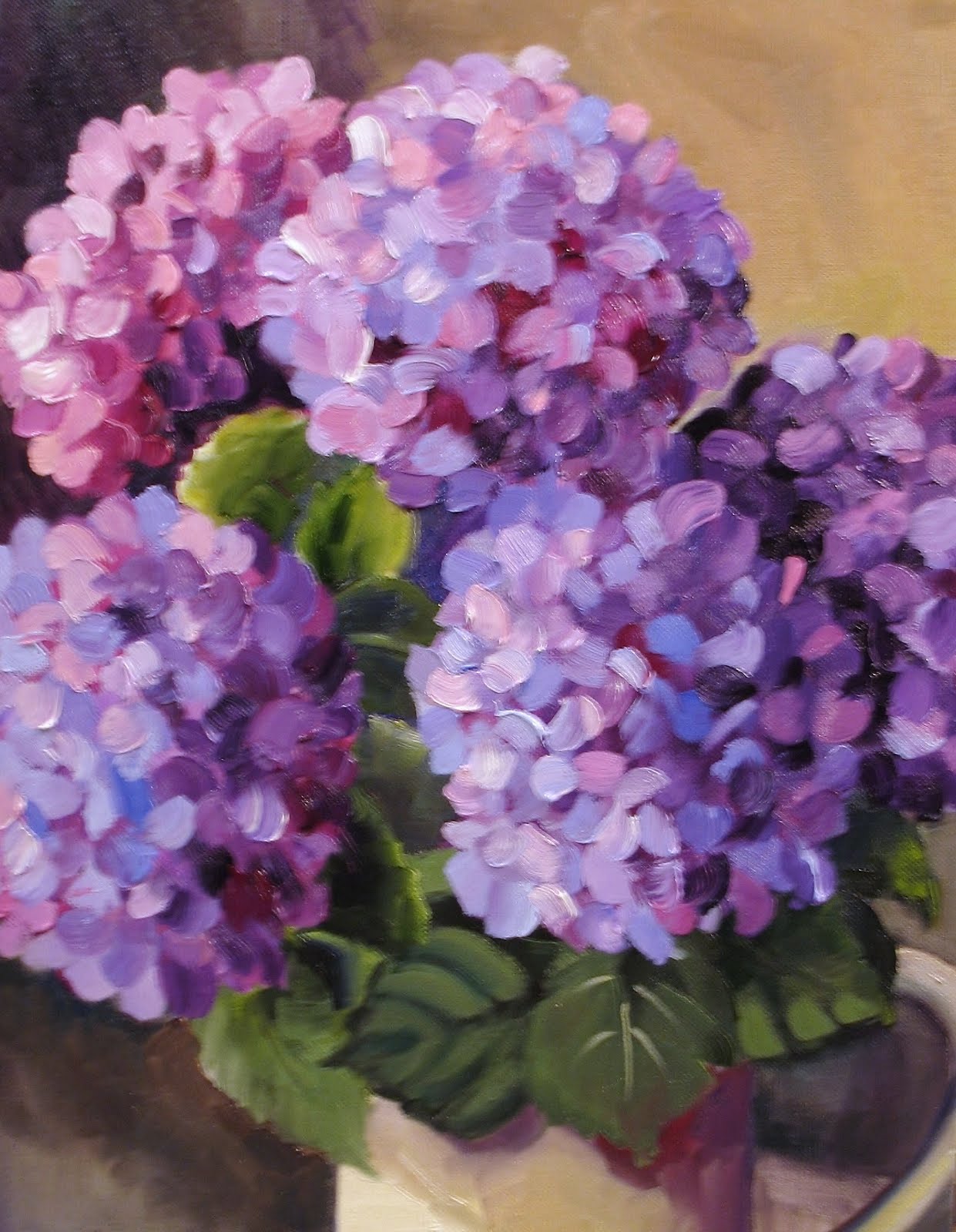 Nel39;s Everyday Painting: Hal39;s Hydrangeas  SOLD