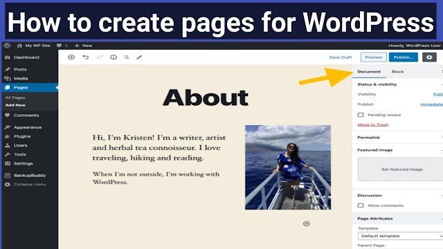 How to create pages for WordPress || Understanding How Pages Work in WordPress || How to Create a New Page in WordPress site || Publishing & Previewing Your WordPress Page