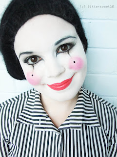 makeup, mime makeup