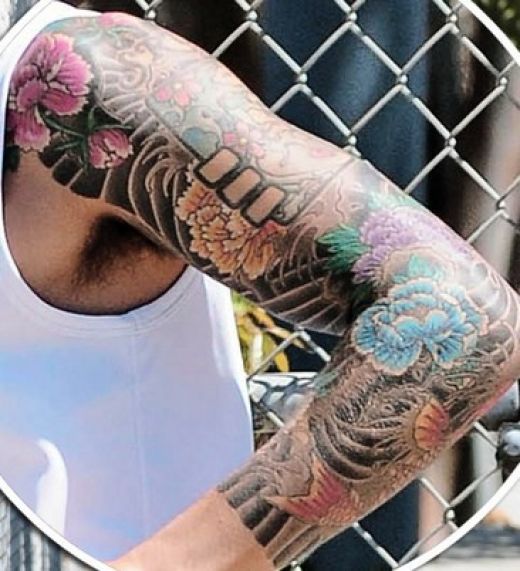 leg tattoos for men sleeves. Ya gotta love a great sleeve tattoo on a male and this one is a stunner, 