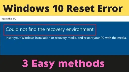 Fix Could not find the recovery environment Windows 11