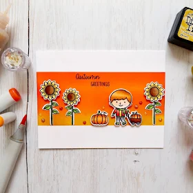 Sunny Studio Stamps: Fall Kiddos Happy Harvest Customer Card by Laura Sterckx