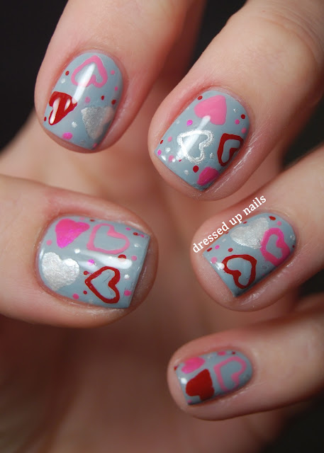 ... shared this Diamond Hearts Bling nail art for Valentine's Day