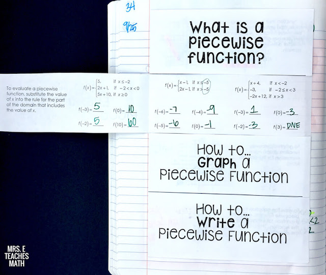 This piecewise functions foldable was great in my student's interactive notebooks!  The notes were clear, and the activity helped my students understand.