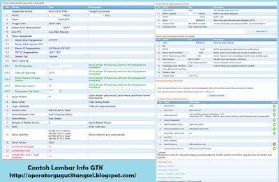 Contoh Lembar Info Guru (Info GTK)