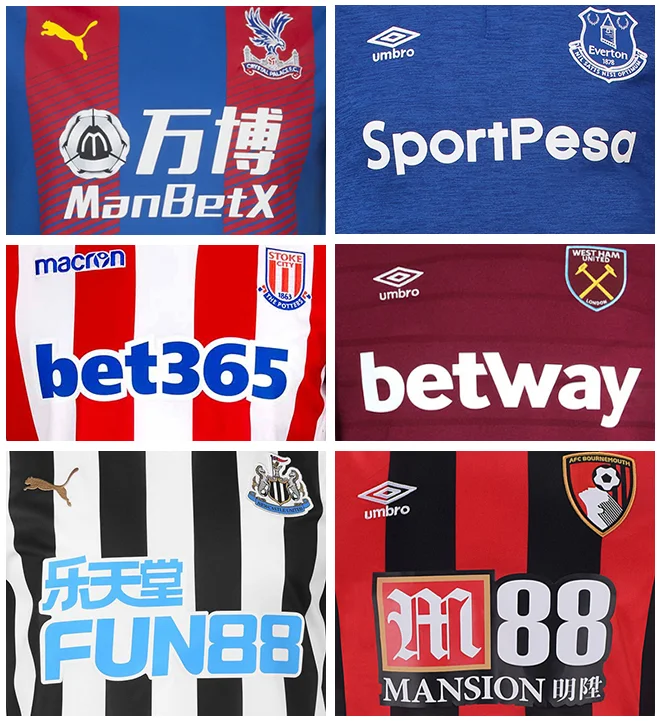 Gambling firms sponsor nine of 20 Premier League sides