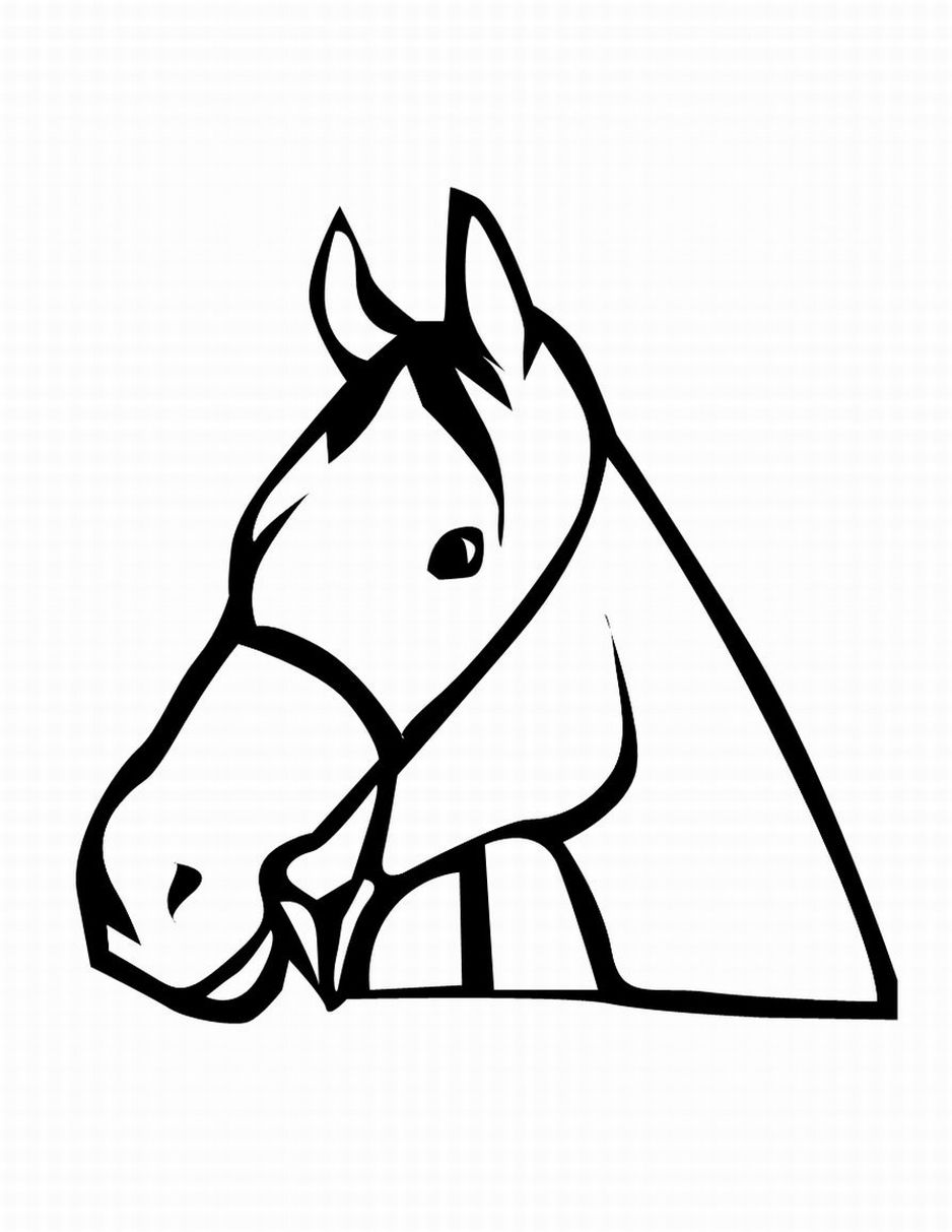 coloring pages plus horse head