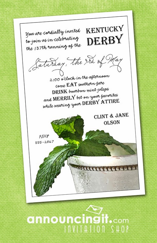 Derby Me: Mint Julep Kentucky Derby Party Invitations Derby Me: Mint Julep Kentucky Derby Party Invitations