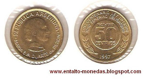 50 centavos argentina eva peron