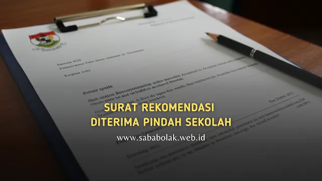 Surat Rekomendasi Diterima Pindah Sekolah