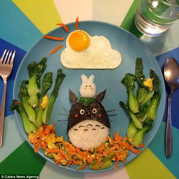 صور: أم تُحول وجبات طعام أطفالها للوحات فنية