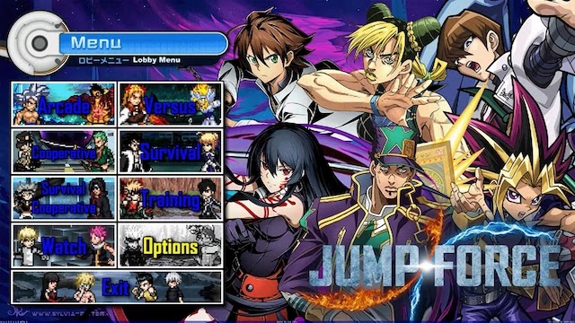 Jump Force Mugen V11 menu