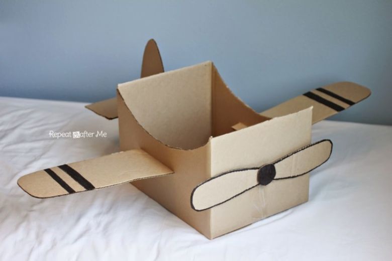 cardboard box aeroplane craft
