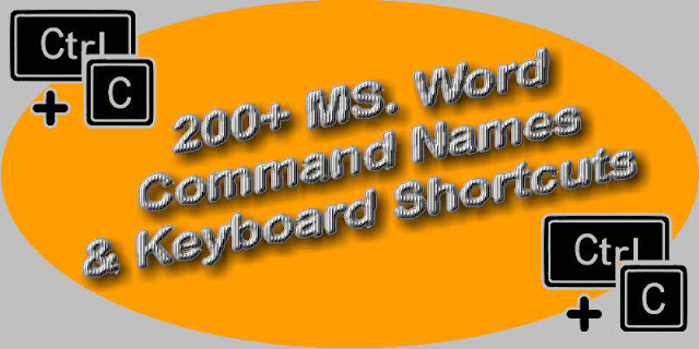 200+ Microsoft Word Command Names & Shortcut Keys (Keyboard Shortcuts)