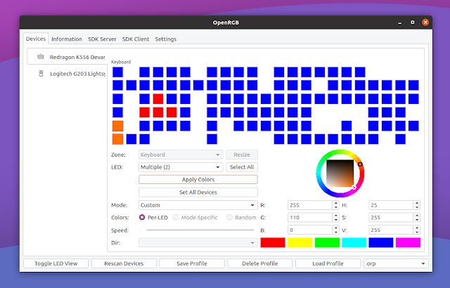 OpenRGB keyboard Linux