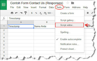 cara mengaktifkan google script editor