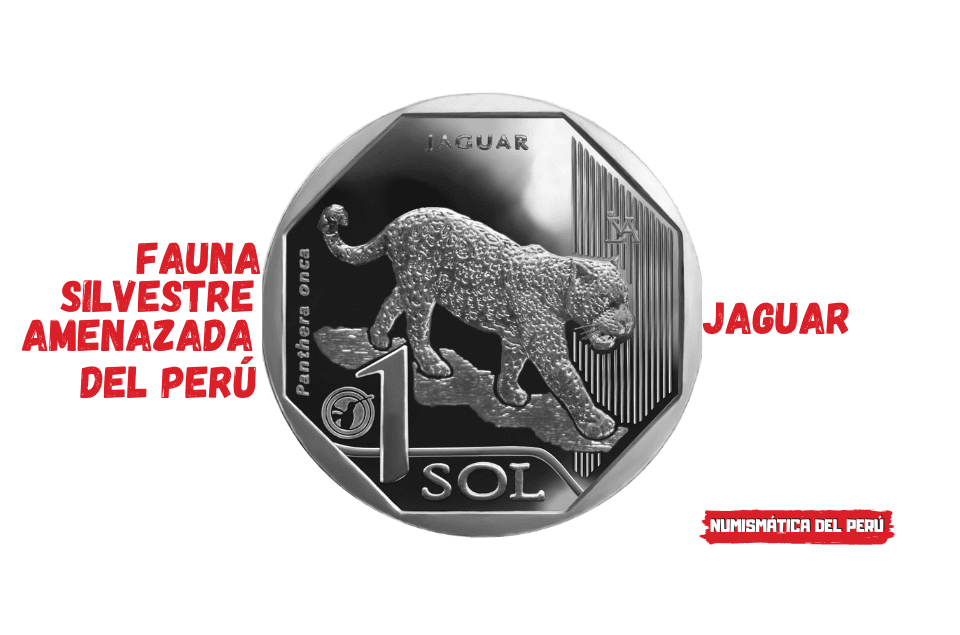 moneda del jaguar, serie fauna silvestre amenazada del peru