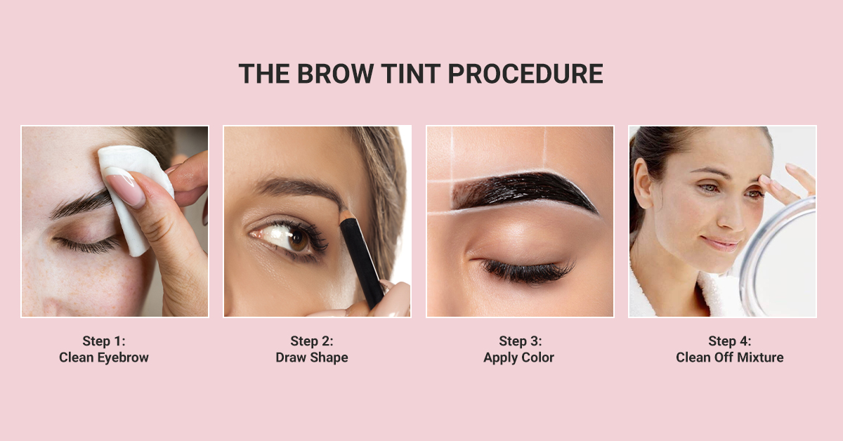 The brow tint procedure