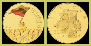 L15 LITHUANIA 25 LITAS COLOR COMMEMORATIVE COIN IN MINT CARD UNC 2013