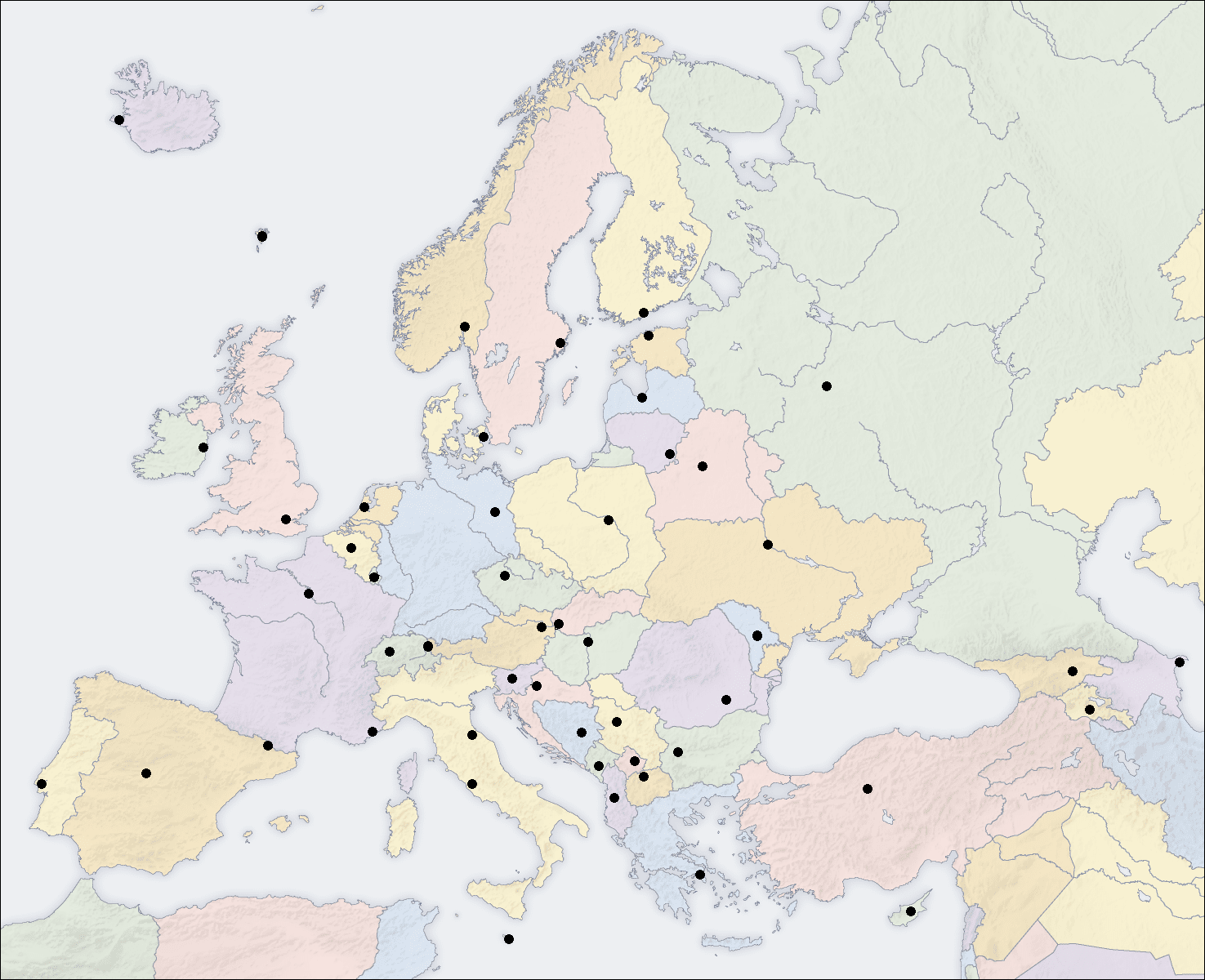 Map Of Europe With Capitals