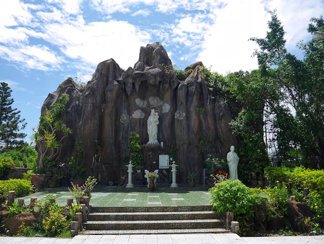 Marian grotto at the pink church in Da Nang 