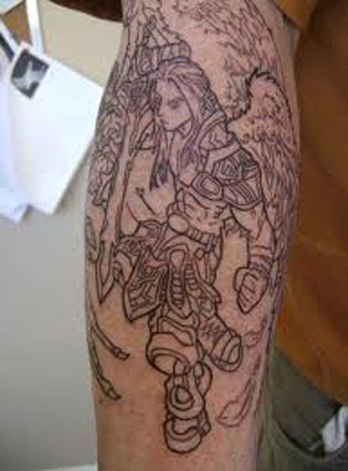 the angel devil tattoos design is looked upon as a symbol of good