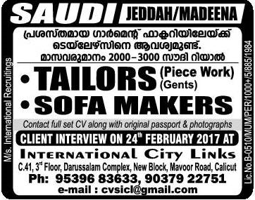 Saudi Jeddah & Madeena Large Job Opportunties