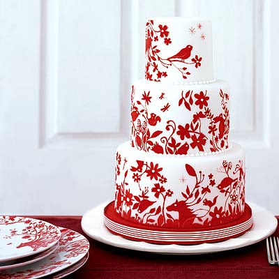 red white wedding cakes Wedding Cakes Shaped Round